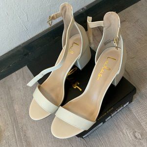 Lulu's - Harper Off White Ankle Strap Heels